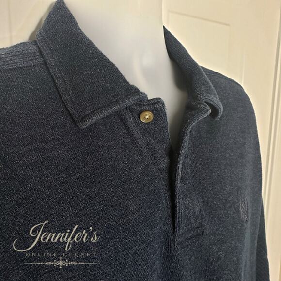 3/$25 Izod Men's Blue Long Sleeve Polo Size Large - Picture 3 of 9